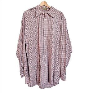 Orvis gingham checkered Men’s button down long sleeves shirt XL